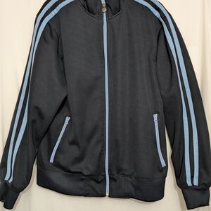 Old Navy Black and Light Blue Bomber Jacket